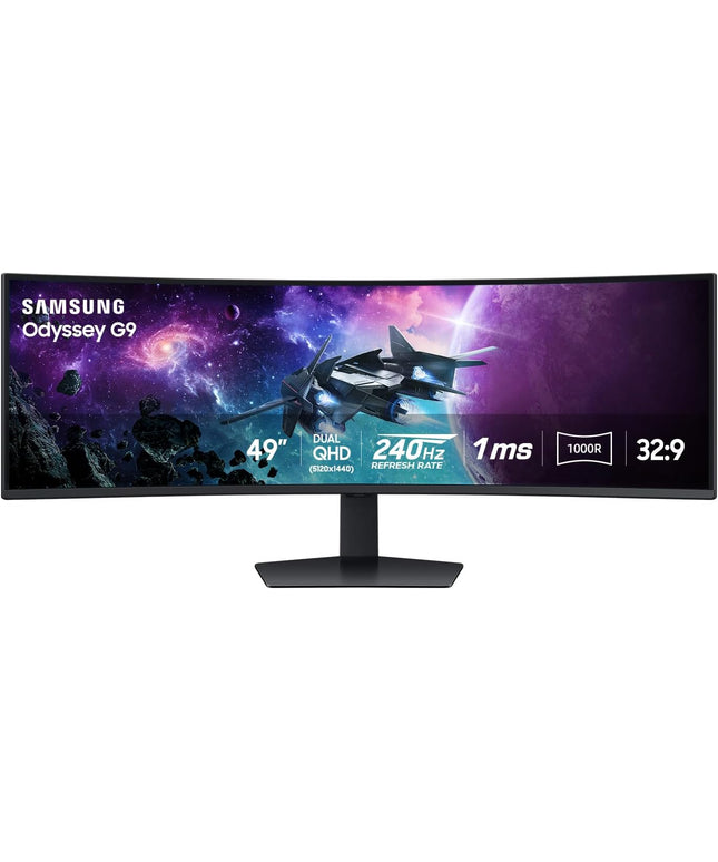 Samsung Odyssey G9 G95C 49" Curved Gaming Monitor - DQHD 5120x1440, 240Hz, 1ms, HDR1000, FreeSync Premium Pro - 2024 Model