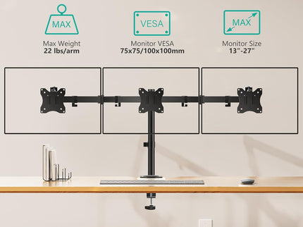 WALI Triple Monitor Mount