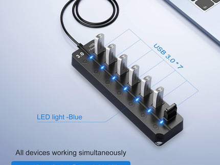 USB Hub 3.0, 7-Port USB Hub