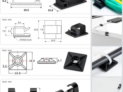 ZIIYAN 163 PCS Cable Management Kit