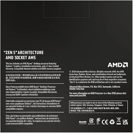 AMD Ryzen™ 9 9950X 16-Core, 32-Thread Unlocked Desktop Processor