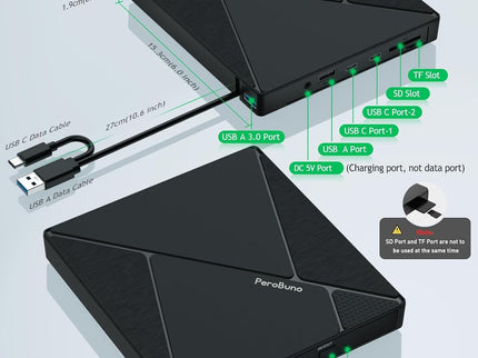 PeroBuno External CD DVD Drive