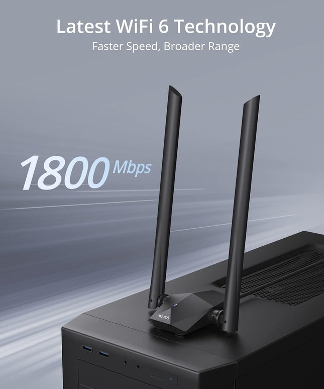 BrosTrend USB WiFi 6 Adapter AX1800 Long Range