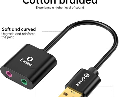 USB to 3.5mm Jack Audio Adapter External Sound Card with 3.5mm Headphone and Microphone TRS Jack to USB Compatible with Windows, Laptops, Desktops Windows, MAC, Linux, PC, PS5, PS4