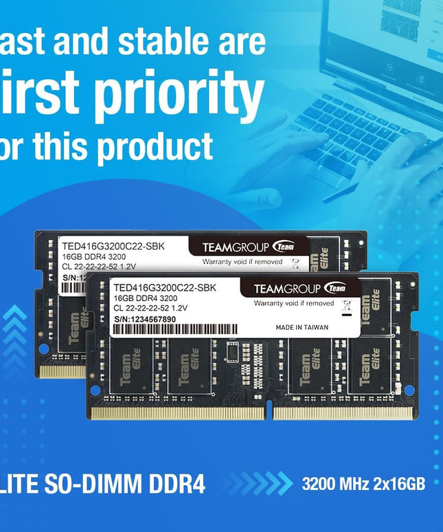 TEAMGROUP Elite DDR4 32GB Kit (2 x 16GB) 3200MH