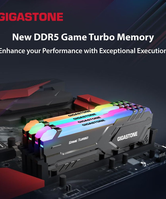 【RGB DDR5 RAM】 GIGASTONE Game Turbo 32GB Kit