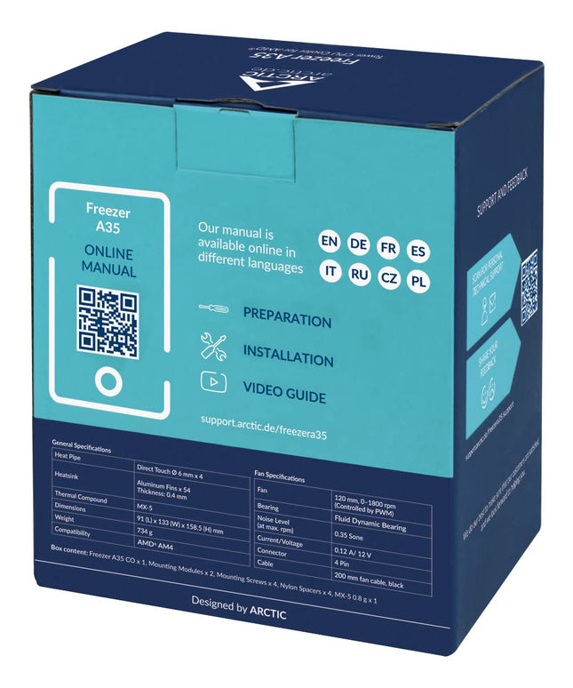 ARCTIC Freezer A35 CPU Cooler – Single Tower