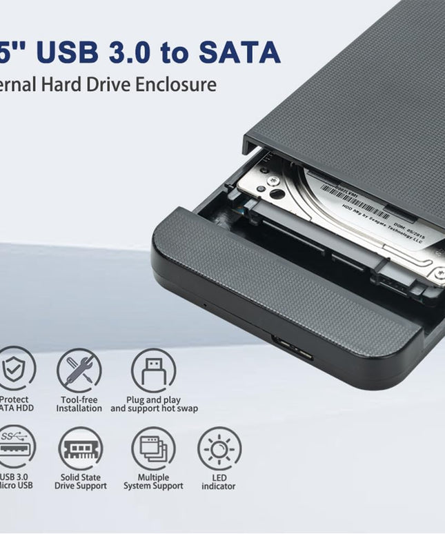 2.5'' SSD HDD External Hard Drive Enclosure