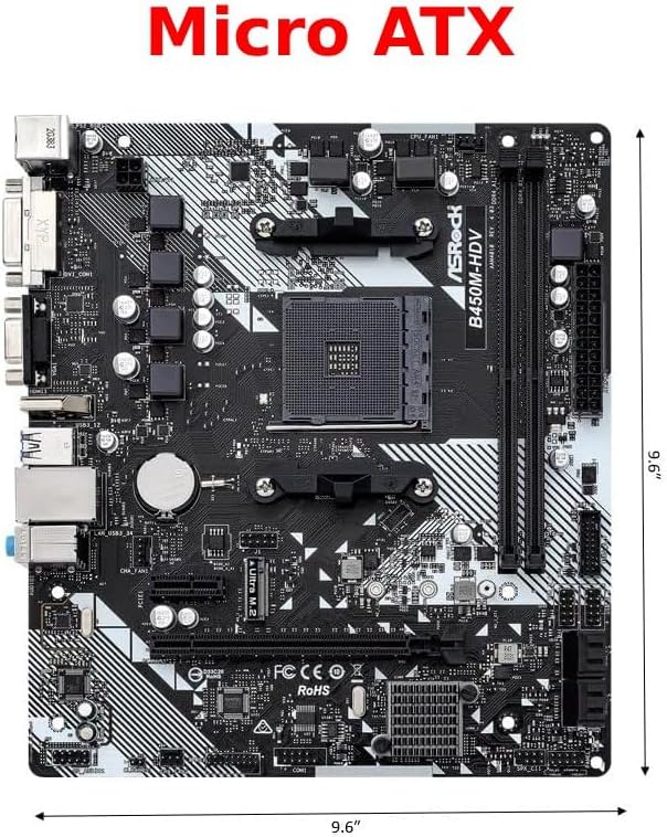 B450M-HDV R4.0 AMD B450 AM4 Socket Ryzen 2000