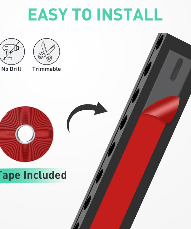 Cable Raceway Kit – 77" (5×15.4") Open Slot Wire Covers