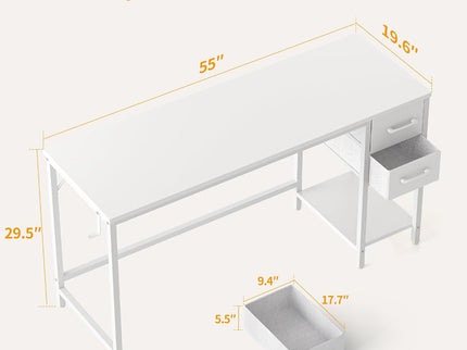 CubiCubi Computer Desk with 2 Drawers
