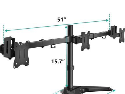 WALI Triple Monitor Desk Stand – Free-Standing