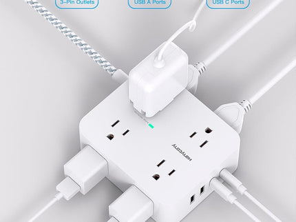 Surge Protector Power Strip - HANYCONY 8 Outlets 4 USB