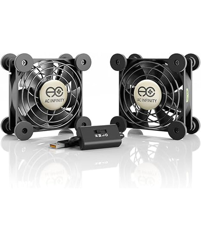 AC Infinity MULTIFAN S5 – Quiet Dual 80mm USB Fan for Receiver