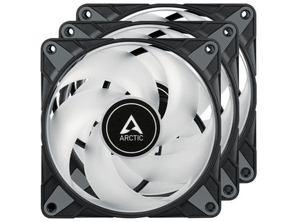 ARCTIC P12 PWM PST A-RGB 120mm Case Fans – 3-Pack, 200–2000 RPM, 5V ARGB, Static Pressure Optimized – Black