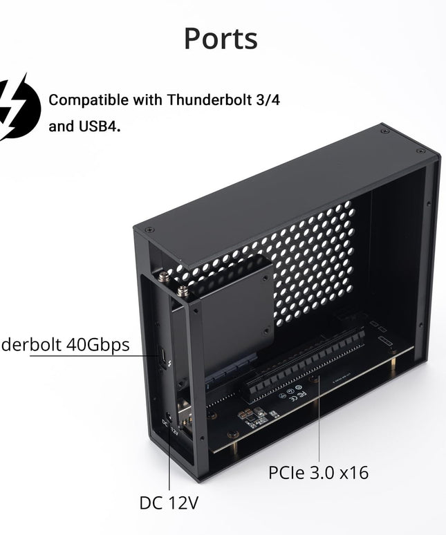 Thunderbolt 3 to PCIe Card Dock with one PCIe 3.0 x16 Slot Input, External Enclosure for PCIe Card for Laptop/Desktop Compatible with DeckLink Capture Cards, Aluminum Alloy Housing (TD1)
