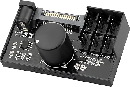 4-Pin 12V PWM Fan Hub – 6 Fans, SATA/DC Powered, 60W Output