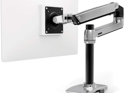 Ergotron LX Single Monitor Arm – Tall Pole Desk Mount, Fits Monitors up to 34", 7–25 lbs, VESA 75x75/100x100 – Polished Aluminum