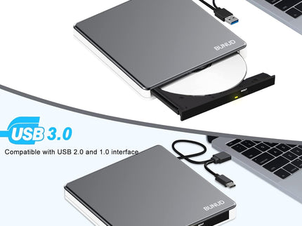 External DVD Drive, USB C Superdrive for Apple USB 3.0