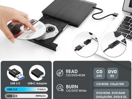 ROOFULL External CD DVD Drive for Laptop