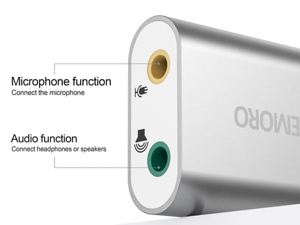 USB Sound Card, 7.1 Channel External Microphone Audio Jack Adapter