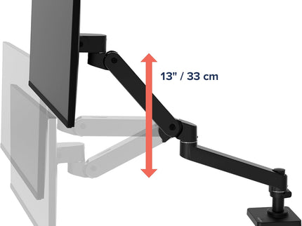 Ergotron LX Pro Premium Monitor Arm – Desk Mount, Fits Monitors up to 34", 4–22 lbs, VESA 75x75/100x100 – Matte Black
