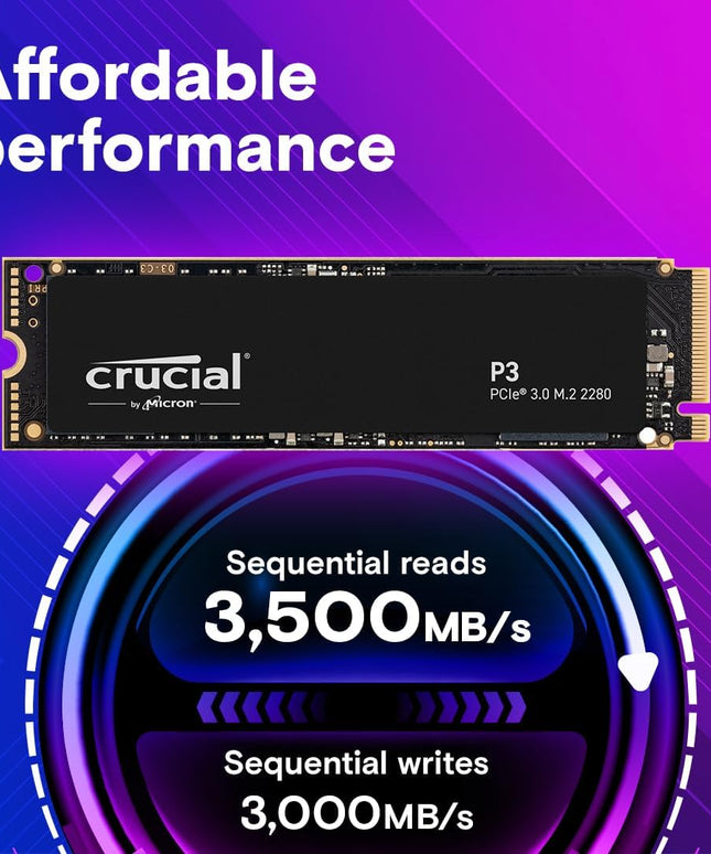 Crucial P3 500GB PCIe Gen3 3D