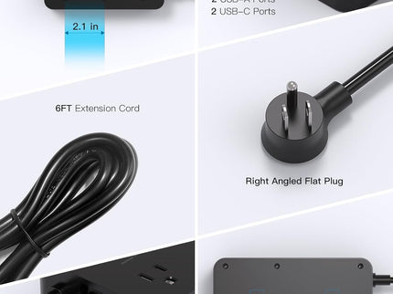 Power Strip Surge Protector with 12 Outlets 4 USB Port