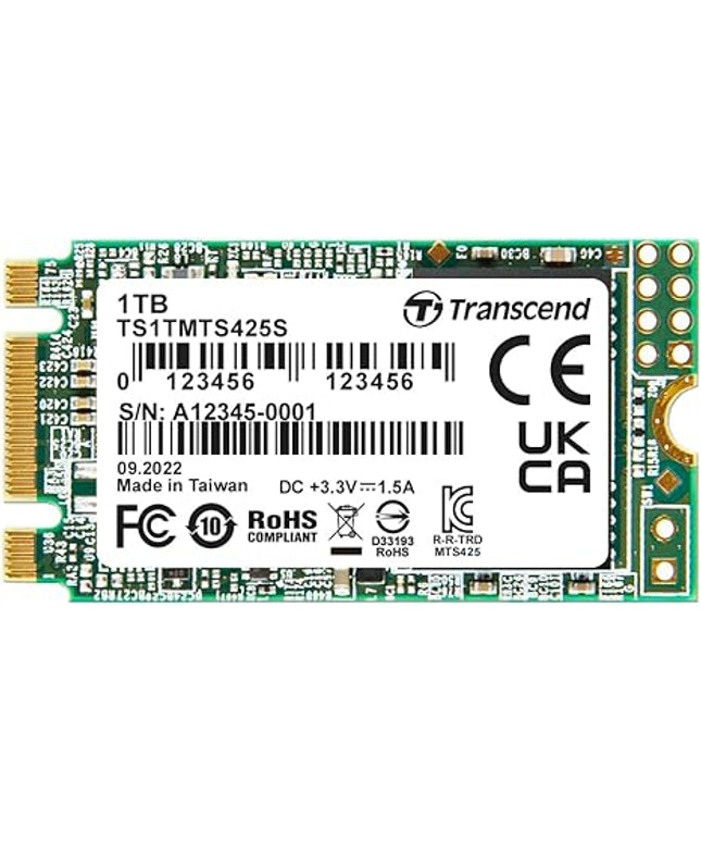 Transcend 1TB M.2 2242 SATA III SSD, Up to 550MB/s