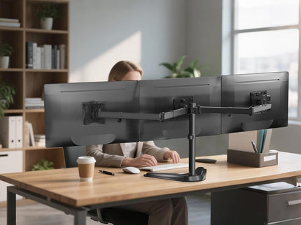 WALI Triple Monitor Desk Stand – Free-Standing