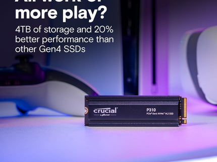 Crucial P310 1TB PCIe Gen4 2280 NVMe M.2 SSD