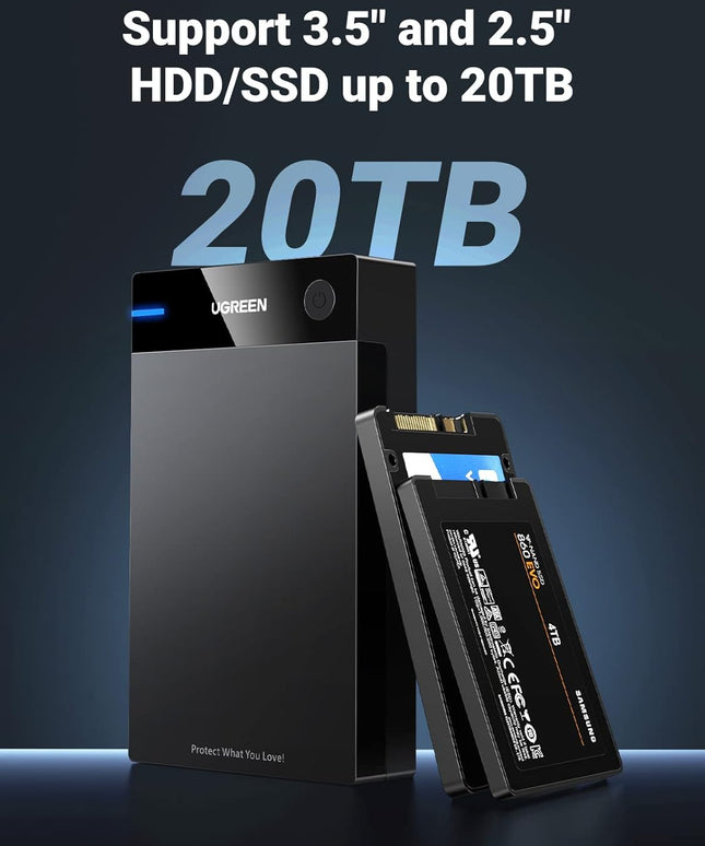 UGREEN External Hard Drive Enclosure for 3.5 2.5 Inch SATA SSD