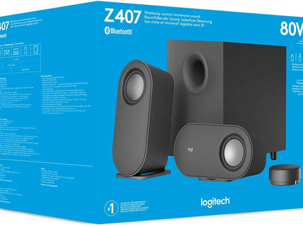 Logitech Z407 – Bluetooth Computer Speakers with Subwoofer