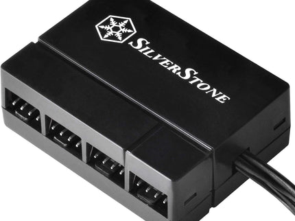 SilverStone 8-Port PWM Fan Hub/Splitter – 4-Pin & 3-Pin, Black, SST-CPF04-USA