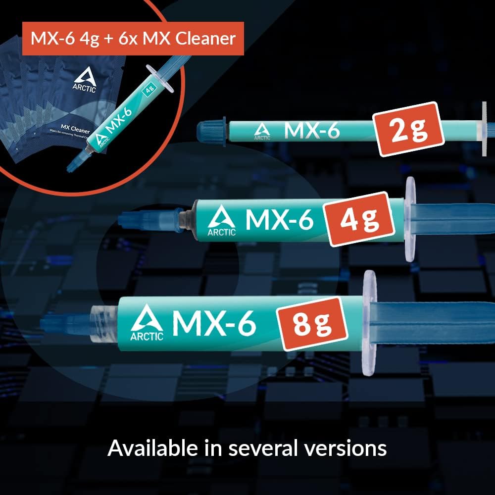 ARCTIC MX-6 (4 g) – High-Performance, Non-Conductive Thermal Paste for CPU, GPU, Consoles & Laptops with Long-Lasting Thermal Conductivity.