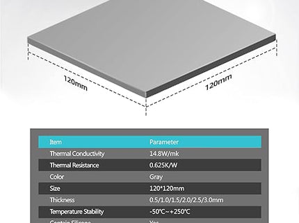 Maxtor Thermal Pad 120x120x1.5mm (1-Pack) – 14.8 W/mK Silicone