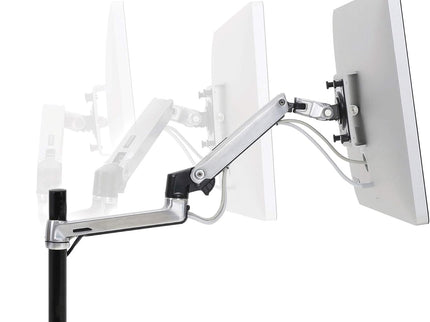 Ergotron LX Single Monitor Arm – Tall Pole Desk Mount, Fits Monitors up to 34", 7–25 lbs, VESA 75x75/100x100 – Polished Aluminum