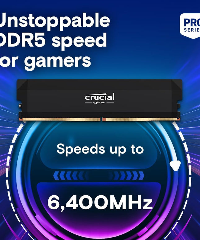 Crucial Pro DDR5 RAM 32GB Kit (2x16GB) 6400MHz CL38