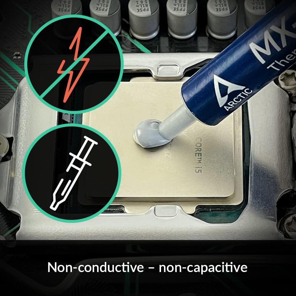 ARCTIC MX-4 (4 g) – High-Performance, Non-Conductive Thermal Paste for CPU & GPU, Long-Lasting with Excellent Thermal Conductivity.
