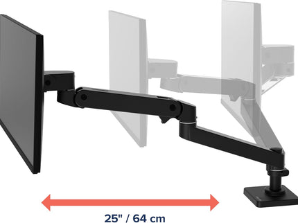 Ergotron LX Pro Premium Monitor Arm – Desk Mount, Fits Monitors up to 34", 4–22 lbs, VESA 75x75/100x100 – Matte Black