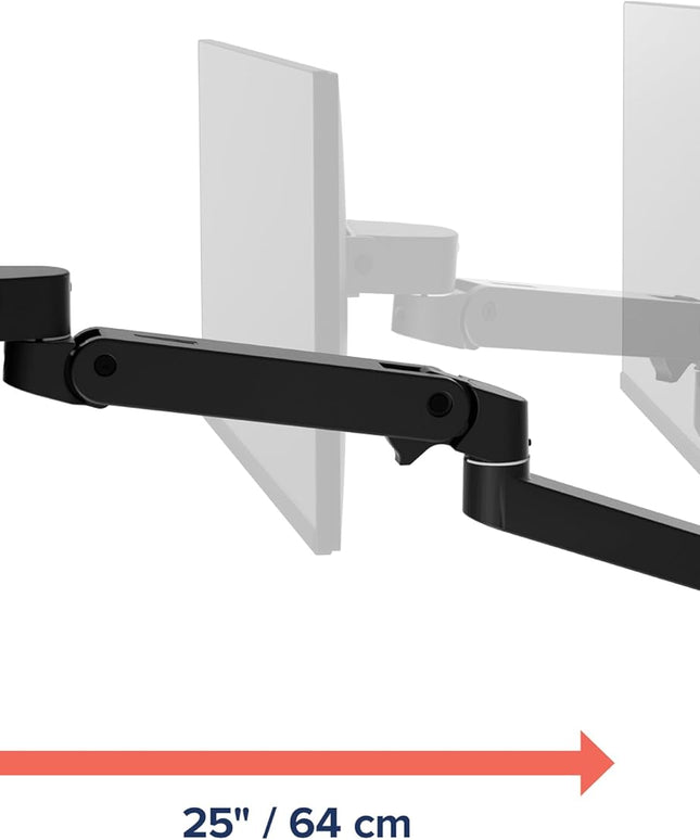 Ergotron LX Pro Premium Monitor Arm – Desk Mount, Fits Monitors up to 34", 4–22 lbs, VESA 75x75/100x100 – Matte Black