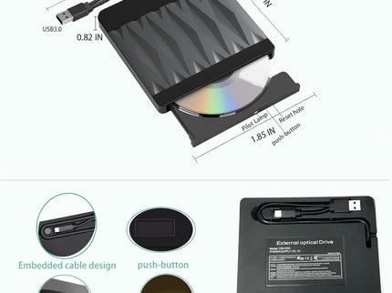 External CD/DVD Drive for Laptop USB 3.0