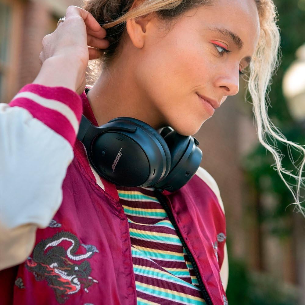 Bose QuietComfort 45 Wireless Noise-Cancelling Headphones – Triple Black, Bluetooth, Renewed.