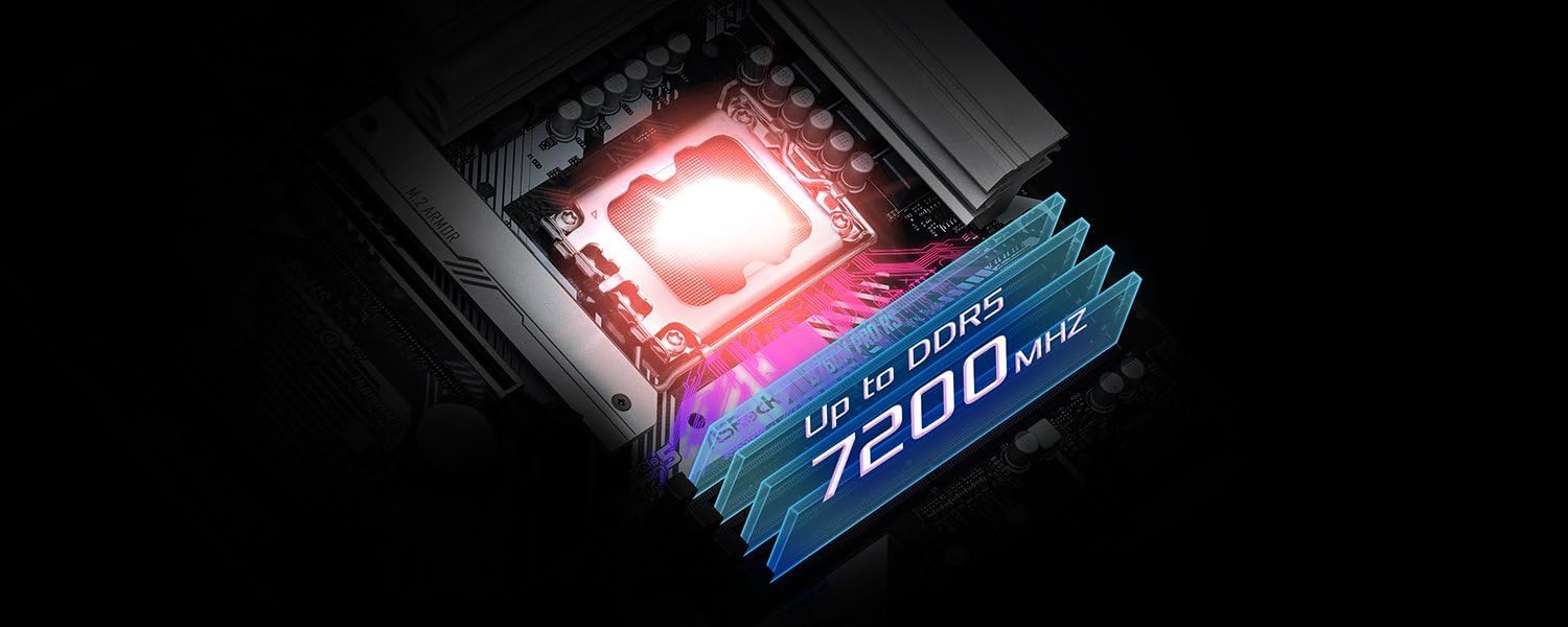 ASRock B760M Pro RS Motherboard DDR5 7200MHz HDMI DisplayPort eDP PCIe Gen5 (Graphics) 14th 13th 12th Gen Intel Core Processors LGA1700 192GB