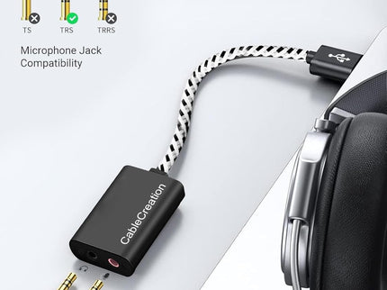 CableCreation USB Audio Adapter External Sound Card