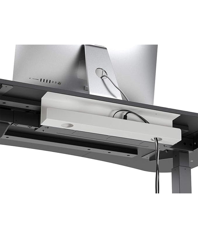 Monoprice Under Desk Cable Tray – Steel, White (Workstream Collection)