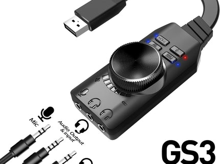 USB Sound Card Virtual 7.1 Surround Sound USB External Sound Card Adapter with PUBG Sound Effects for PC/PS4/PS5/Mac/Gaming Headset,Plug and Play