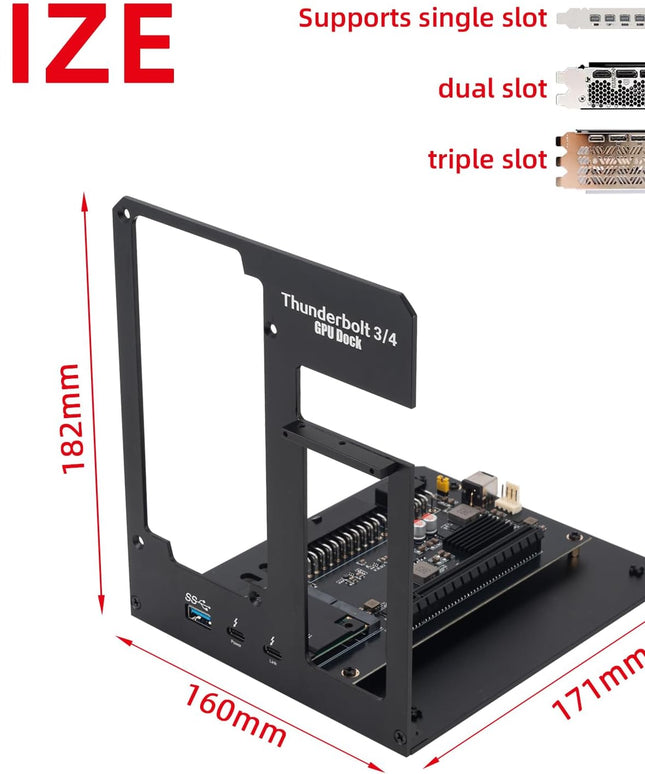 Thunderbolt 3/4 eGPU Enclosure Compatible with USB4, Support NVIDIA AMD Graphics Card and PCIe Cards, Using ATX Power Supply, Support PD 85W Charging (VK-Y900)