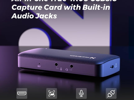 4K HDMI Capture Card, USB 3.0 Video Capture Card for Streaming