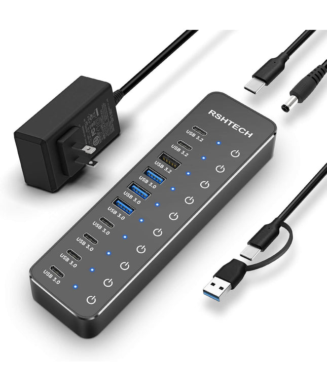RSHTECH 10 Ports Powered USB 3.2/USB